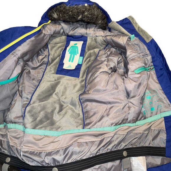 Firefly Jan Purple Winter Coat Girls M Lined Insulated Pockets Faux Fur Hoodie - Picture 9 of 10